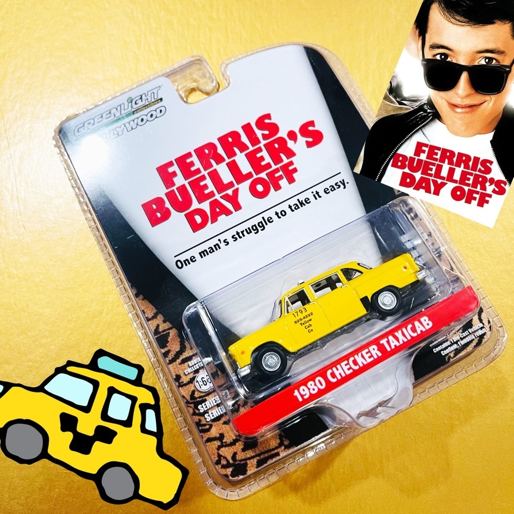 Ferris Bueller’s Day Off Taxi Cab Diecast 80’s Movie Memorabilia 1:64